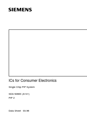 SDA9288X Datasheet PDF Siemens AG