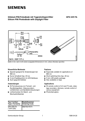 SFH235 Datasheet PDF Siemens AG