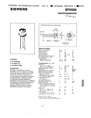 SFH500 Datasheet PDF Siemens AG