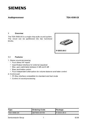 TDA4390-2X Datasheet PDF Siemens AG