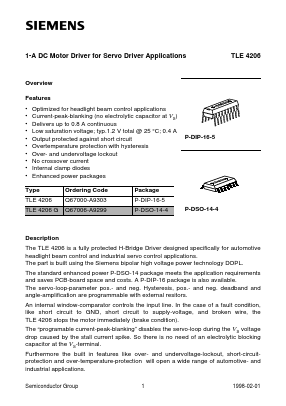 TLE4206 Datasheet PDF Siemens AG