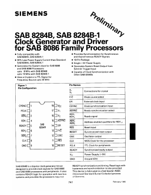 SAB8284B-P Datasheet PDF Siemens AG