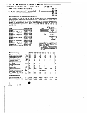 BD436 Datasheet PDF Siemens AG