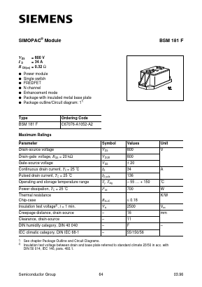 BSM181F Datasheet PDF Siemens AG