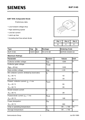 BUP314D Datasheet PDF Siemens AG