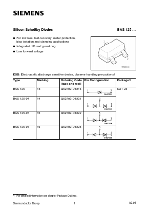 BAS125 Datasheet PDF Siemens AG