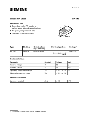 BA596 Datasheet PDF Siemens AG