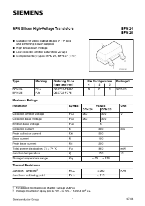 BFN24 Datasheet PDF Siemens AG