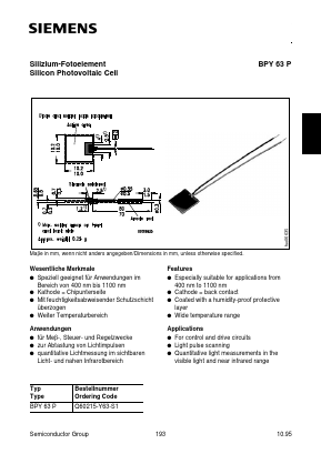 BPY63P Datasheet PDF Siemens AG