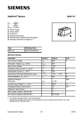 BSM151 Datasheet PDF Siemens AG