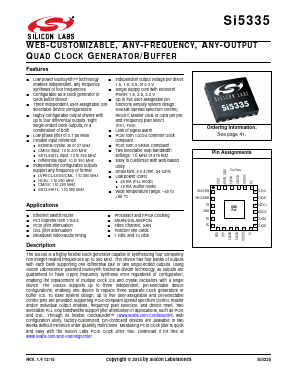 SI5335 Datasheet PDF Silicon Laboratories