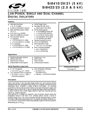 SI8410AD-D-IS4 Datasheet PDF Silicon Laboratories