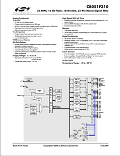C8051F310-GQR Datasheet PDF Silicon Laboratories