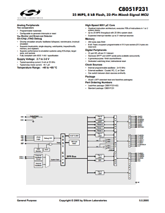 C8051F231 Datasheet PDF Silicon Laboratories