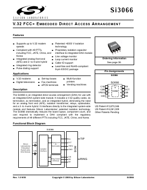 SI3066-B-FSR Datasheet PDF Silicon Laboratories