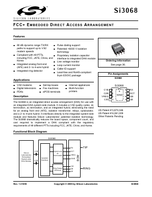 SI3068-B-FSR Datasheet PDF Silicon Laboratories