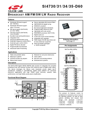 SI4735-D60-GMR Datasheet PDF Silicon Laboratories