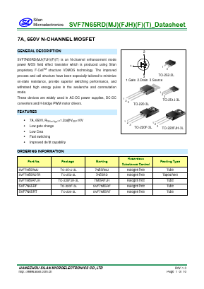 SVF7N65RT Datasheet PDF Silan Microelectronics