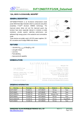 SVF12N60FG Datasheet PDF Silan Microelectronics