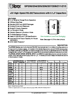 SP206 Datasheet PDF Signal Processing Technologies
