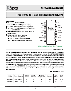 SP3232EBEY-L/TR Datasheet PDF Signal Processing Technologies