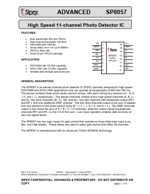 SP8057 Datasheet PDF Signal Processing Technologies