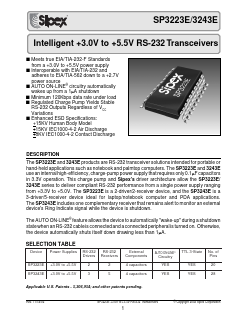 SP3223ECA Datasheet PDF Signal Processing Technologies