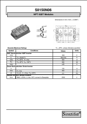 SII150N06 Datasheet PDF Sirectifier Electronics