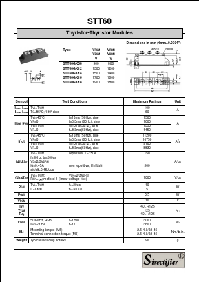STT60GK08 Datasheet PDF Sirectifier Electronics