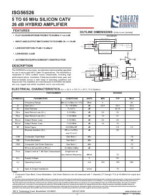 ISG56526 Datasheet PDF Sirenza Microdevices => RFMD