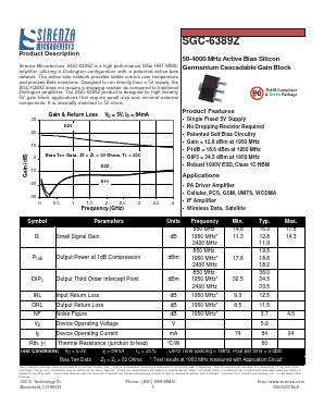 SGC-6389Z Datasheet PDF Sirenza Microdevices => RFMD