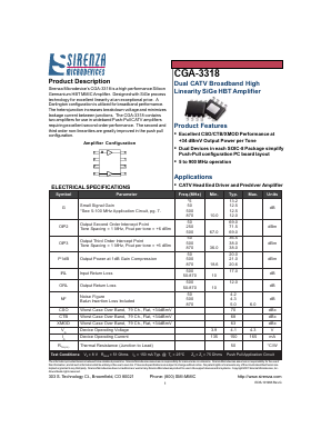 CGA-3318 Datasheet PDF Sirenza Microdevices => RFMD