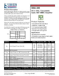 SNA-300 Datasheet PDF Sirenza Microdevices => RFMD