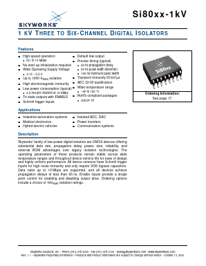 SI806X Datasheet PDF Skyworks Solutions