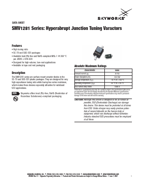 SMV1281 Datasheet PDF Skyworks Solutions