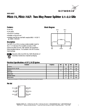 PD22-73 Datasheet PDF Skyworks Solutions