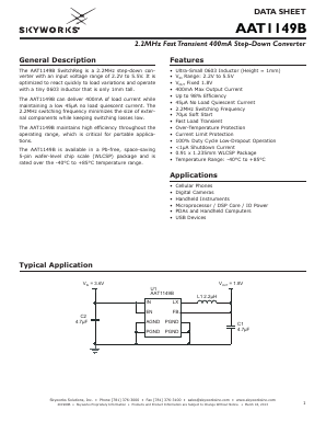 AAT1149BIUV-1.8-T1 Datasheet PDF Skyworks Solutions