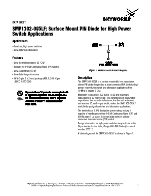SMP1302-085LF Datasheet PDF Skyworks Solutions