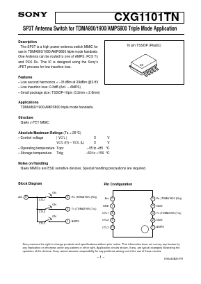 CXG1101TN Datasheet PDF Sony Semiconductor