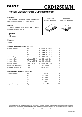 CXD1250N Datasheet PDF Sony Semiconductor