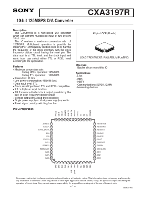 CXA3197 Datasheet PDF Sony Semiconductor