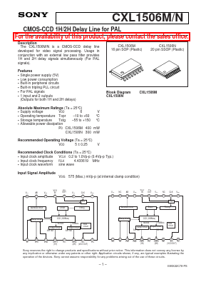 CXL1506 Datasheet PDF Sony Semiconductor