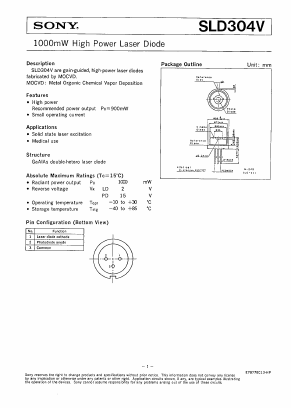 SLD304V-3 Datasheet PDF Sony Semiconductor