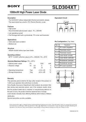 SLD304XT Datasheet PDF Sony Semiconductor