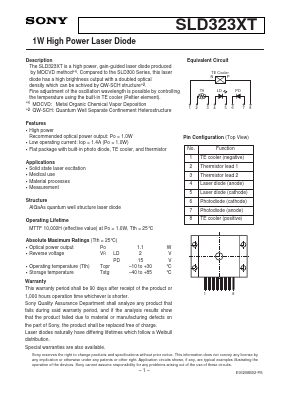 SLD323XT-1 Datasheet PDF Sony Semiconductor