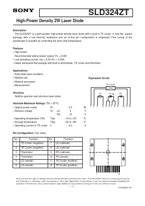 SLD324ZT-25 Datasheet PDF Sony Semiconductor