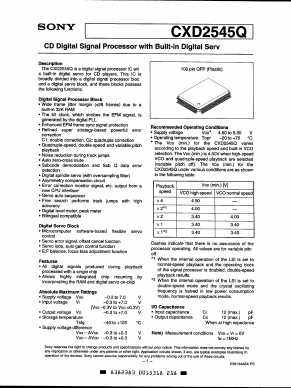CXD2545Q Datasheet PDF Sony Semiconductor