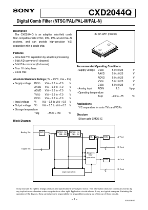 CXD2044Q Datasheet PDF Sony Semiconductor