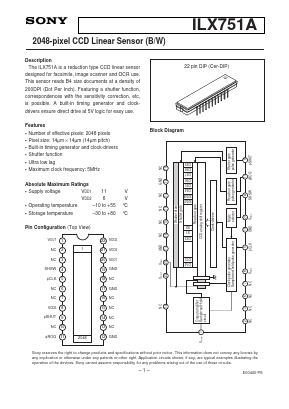 ILX751A Datasheet PDF Sony Semiconductor