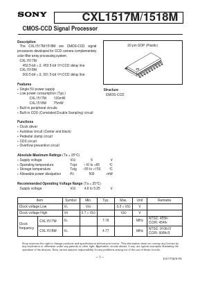 CXL1518M Datasheet PDF Sony Semiconductor